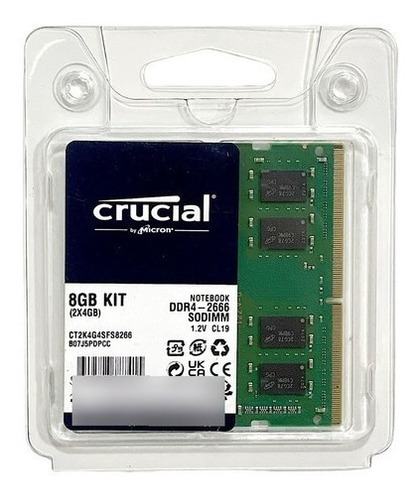 Memorias Crucial Ram Ddr4 8gb Kit (2x4gb) Ct2k4g4sfs8266