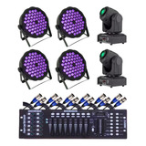 Kit 2 Moving Head Spot Led Osram 30w + Canhão 54 Leds + Mesa