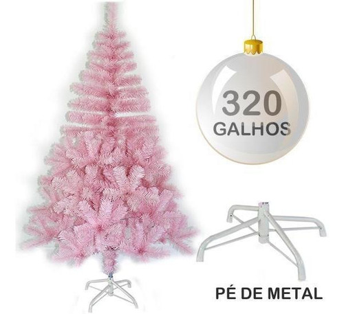 Arvore Pinheiro De Natal 150cm Rosa Com 320 Galhos Natalino