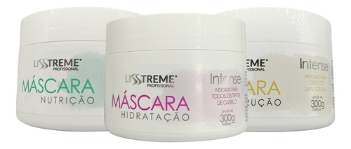 Kit Cronograma Capilar Lisstreme 300g Tratamento Intense Eaê