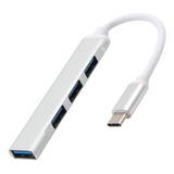 Hub Usb-c Multiplicador 4 Puertos Usb 3.0 Slim On Off Q8 H1