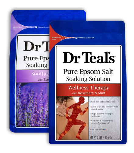 Dr Teal's Epsom - Paquete Combinado 3 Pound (pack Of 2) Drtl