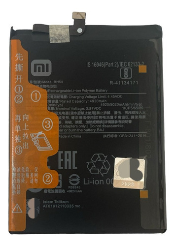 Bateria Xiaomi Compatível Redmi 9-note 9-redmi 10x 4g Bn54