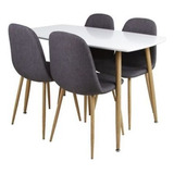 Juego De Comedor 4 Sillas Gris Scan Just Home Collection