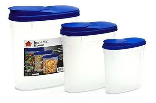 3 Piezas De Plástico Dispensador De Cereales Set - Pienso Pa