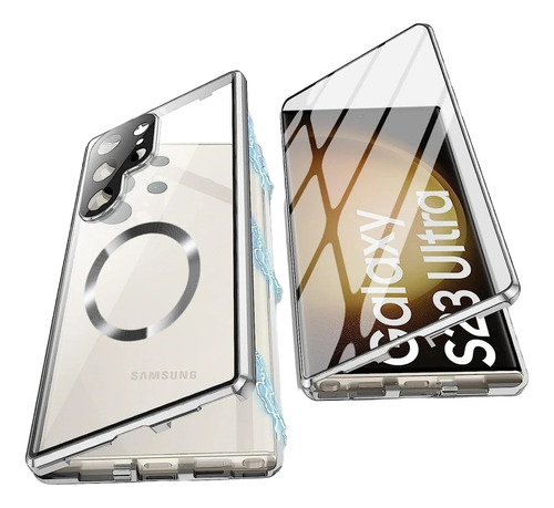 Case 360º Luxo Metal Para Samsung S22 S24 S23 Ultra Fe Plus