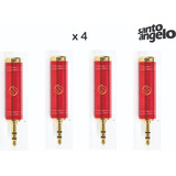 4 Adaptadores Santo Angelo P10 / P2 St Niquelado Vermelho