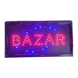 Letreros Led Luminosos Comerciales Texto Bazar 48x25cm