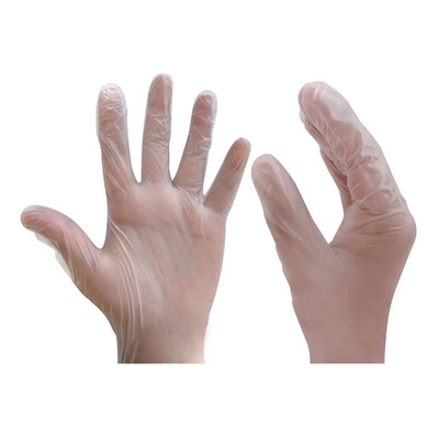 Guantes descartables Ambiderm BP color transparente talle G de vinilo con polvo x 100 unidades | Meses sin interés