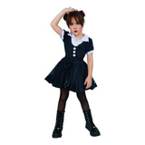 Conjunto Infantil Fantasia Wandinha Halloween Fest Carnaval 