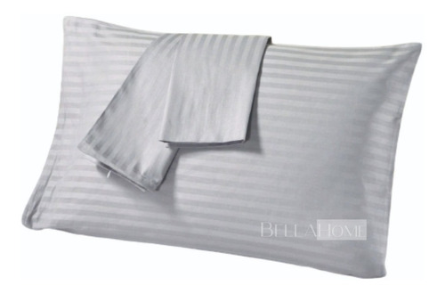 Fundas Almohada Con Cremallera Gris Plata 50x70 Cm X 2 Und. 