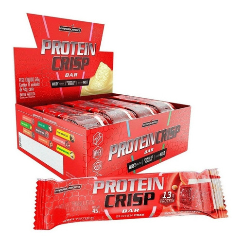 Suplemento Em  Barra Integralmédica  Protein Crisp Bar Proteínas Sabor  Romeo E Julieta Em Caixa De 540g 12 Un