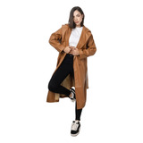 Trench Tapado Largo Sobretodo Cuero Saco Engomado Mujer