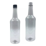 Botella Pet Licorera 1 Litro Cuello Alto Con Tapa X 20