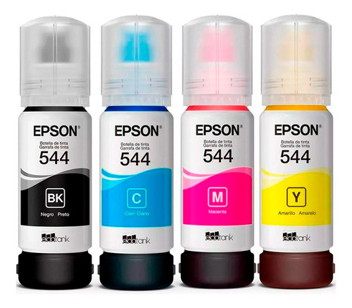 Kit 4 Botellas Tinta Epson T544 Color L1210 L1250 L3210