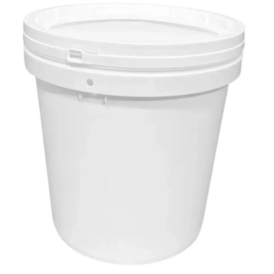 5 Cubetas De 10 Litros Cada Una, Color Blanco, Grado Alimenticio, Con Tapa Lisa, Cubeta Balde De Plastico | Envío gratis
