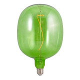 Foco Led Vintage 4w Globo Gigante Decorativo  E27 30 Cm Alto Color De La Luz Verde