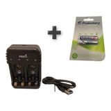 Combo Cargador Pro1 Usb + 2 Aaa 1000 Recargables Probattery