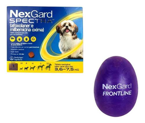 Nexgard Spectra Para Sarnas Pulgas E Carrapatos 3,6 A 7,5kg