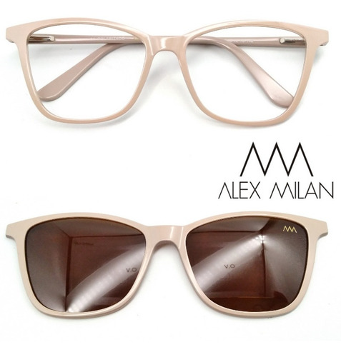 Oculos Feminino Alex Milan Am015 Com 1 Clipon Polarizado