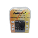 Cargador Pilas Fulltotal Micro Usb Aa Y Aaa  4 Canales Ni-mh