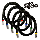 4 Cabos De Microfone Balanceado Xlr Santo Angelo - 1.5 Metro