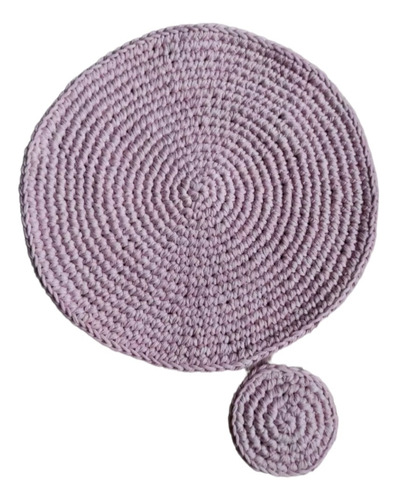 Individual Plato De Sitio Tejido Crochet Con Posa Vaso