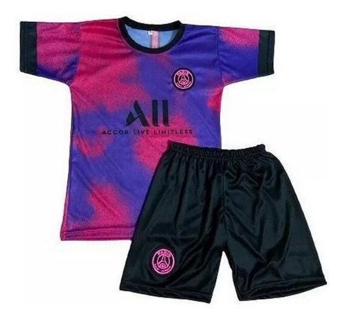  Kit Conjunto Infantil Jogo Futebol Camisa Shorts Time Europ