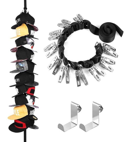 Set Organizador Gorras Porta Beisbol Rack Sombreros Clip Gan