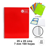 Pack 10 Cuadernos Universitario 7mm Colores Lisos Arte Top