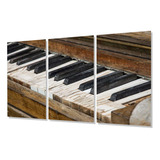 Cuadro Trip 60x90  Piano Antiguo Madera Musica Clasico