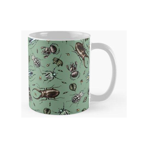 Taza Patrón De Escarabajo Coloreado - Colección De Insectos 