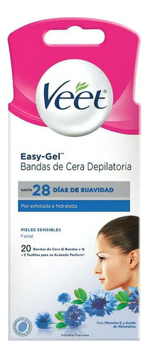 Veet Bandas Depilatorias Faciales Piel Sensible Caja 20uds