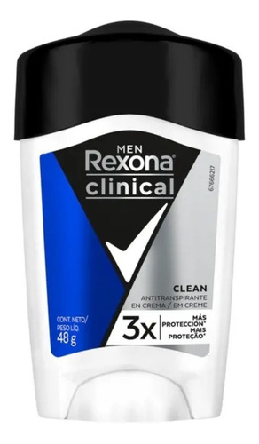 Desodorante Rexona Clinical Men Clean Antitranspirante Crema