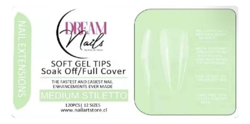 Soft Gel Tips Medium Stiletto Marca Americana Dream Nails