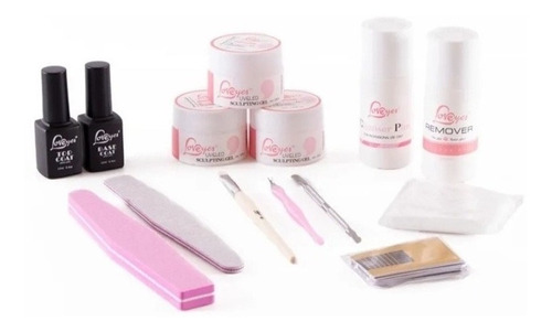 Loveyes® Kit Uña Gel Profesional + Lima , Repujados Y Pincel