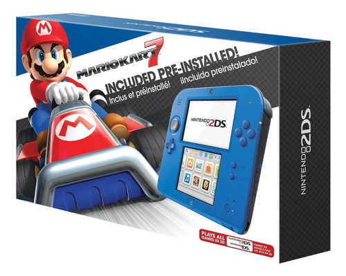 Consola Nintendo 2ds Eletric Blue Mario Kart 7 Nuevo