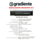 Catálogo / Folder : Equalizador Gradiente E-ii # Novo Okm.