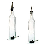 Botella De Vidrio Pico Acero Aceitera Almibar 250 Ml X2 Unid