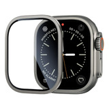 Pelicula Para Apple Watch Ultra 2 49mm Vidro Com Borda Metal