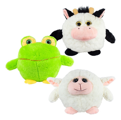 Rana, Vaca, Oveja De Peluche Con Sonido Bolitas 3 Piezas 