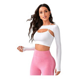 Crop Top Deportivo  Manga Larga - Blanco Ref. 2275