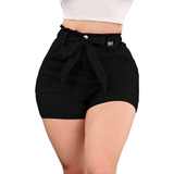 Short Mujer Tiro Alto Ajustable Stretch Excelente Calidad