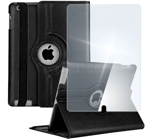 Funda Giratoria Para iPad 10.2 iPad 9 / 8 / 7 + Mica Cristal