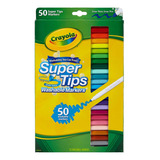 50 Plumones Crayola Marcadores Delgados Lavables Super Tips