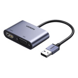 Adaptador De Video Usb A Hdmi Y Vga Hd @60hz 15cm Ugreen