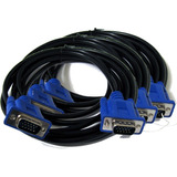 3 Cables Vga Macho Macho, Delgado, 1.8 Metros, Conector Azul