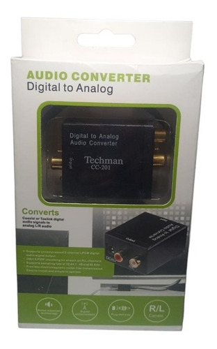 Convertidor Digital Optico A Rca Analogo + Adaptador