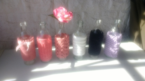Floreros A Crochet Artesanales Diferentes Diseños Precio C/u