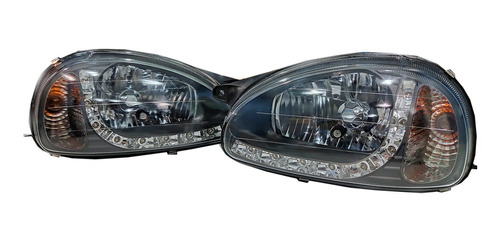 Par Faros Deportivo Chevy Pop 2001 Tuning C/tira De Led